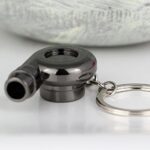 Chrome Turbocharger Keychain: Whistle Sound Polished Gunmetal Turbocharged Key Ring - Image 5