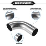 VekAuto 1.5" 90 Degree Stainless Steel Exhaust Elbow Pipe Tube - Image 3