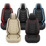 Ford Mustang Leather Seat Covers 2000-2024 | Sport Style Black Red 5-Seat Set - Image 7