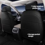 Premium Leather Honda CRV Seat Covers 2017-2022 Full Set Black Gray Custom Fit - Image 3