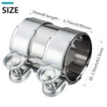 2.5" Stainless Steel Exhaust Band Clamp Butt Joint Flange - Image 2