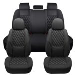 Premium Leather Car Seat Covers: Waterproof Full Set for Cars SUVs Trucks Black 5-Seat - Image 7