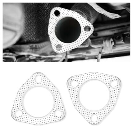 2PCS Exhaust Gasket,2.25" 3-Bolt Exhaust Flange Gasket,Multifunctional Manifold/Header/Muffler/Catalytic Converter Gaskets (2.25 inch)