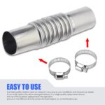 Crynod 5.1In Universal Exhaust Pipe Connector with Clamps Silver Straight Heavy Duty Metal Flexible Corrugated for Car Diesel Boat - Image 3