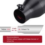 Black Powder Coated Stainless Steel Exhaust Tip | 3" Inlet, 5" Outlet, 12" Long - Image 3