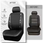 Sparkly Black Leather Car Seat Covers | Universal Fit Rhinestone Bling Design - Image 6