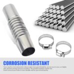 Crynod 5.1In Universal Exhaust Pipe Connector with Clamps Silver Straight Heavy Duty Metal Flexible Corrugated for Car Diesel Boat - Image 4