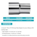2PC 2" to 2.5" Exhaust Pipe Adapter 304 Stainless Steel Kit - Image 3