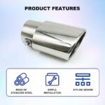2.5" to 3.3" Chrome Exhaust Tip Universal Stainless Steel Tailpipe - Image 7