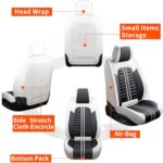 Premium Leather Car Seat Covers Full Set Waterproof Black White SUV - Image 5