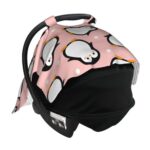 Cute Penguin Baby Car Seat Cover | Breathable Cotton Infant Stroller Shade - Image 4