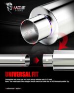 Performance Exhaust Tip 15" Stainless Steel 2"-3" Universal Titanium Burnt Muffler Outlet - Image 5