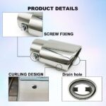 2.5" to 3.3" Chrome Exhaust Tip Universal Stainless Steel Tailpipe - Image 3