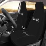 Christian Faith Car Seat Covers: Jesus Blessed Nail Cross Design Universal Fit 2PC Set - Image 3