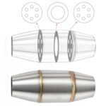 Exhaust Pipe Resonator Baffle Muffler DB Killer Quiet Mid Pipe Expansion Chamber Silencer Noise Eliminator Deadener for Motorcycle ATV UTV Go Kart (A)