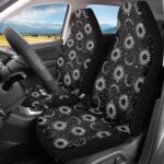 Celestial Moon & Stars Car Seat Covers - Stylish Black Bucket Seat Protector Set - Image 3