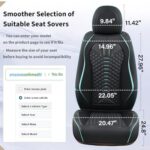 Coverado Nappa Leather Car Seat Covers Full Set Waterproof Black Blue - Image 9