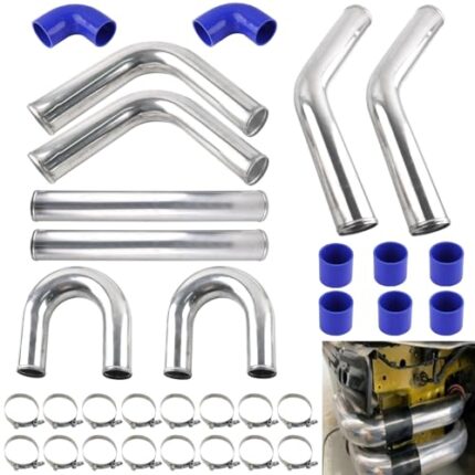 BAGARAATAN Universal 3" Aluminum Intercooler Piping U-Pipe Kit with Coupler and T-Clamps
