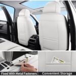 Premium Leather Car Seat Covers Full Set Waterproof Black White SUV - Image 3