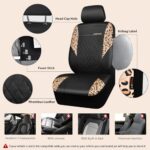 Leopard Print Car Seat Covers | Universal Waterproof Leather Luxury Sedan SUV Truck - Image 4