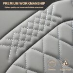 Premium Leather Car Seat Covers for Kia - Waterproof, Custom Fit, Gray (2-Pack) - Image 7