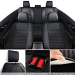 Nissan Rogue Seat Covers 2014-2020 Custom Fit Full Set Black Leather Interior - Image 5
