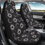 Celestial Moon & Stars Car Seat Covers - Stylish Black Bucket Seat Protector Set - Image 5