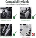 Premium PU Leather Car Seat Covers | Universal Fit | Black Gray Bucket Seats - Image 6