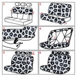 Leopard Print Car Interior Set: 17pc Seat Covers Steering Wheel Protection - Image 7