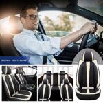 Infiniti QX60 Leather Seat Covers Full Set 2014-2022 Luxury Protection Black Beige - Image 6