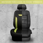 Universal Car Seat Covers: Breathable 3D Mesh Leather Grain Full Set Black Green - Image 6