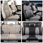 Premium Leather Honda CRV Seat Covers 2017-2022 Full Set Black Gray Custom Fit - Image 7