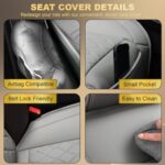 Premium Leather Car Seat Covers for Kia - Waterproof, Custom Fit, Gray (2-Pack) - Image 6