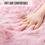 Soft Pink Faux Sheepskin Car Seat Cover | Universal Fit Plush Wool Cushion - Image 3