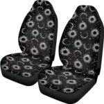 Celestial Moon & Stars Car Seat Covers - Stylish Black Bucket Seat Protector Set - Image 2