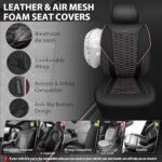 CAR PASS Pink Mesh Leather Front Seat Covers Universal Airbag Safe - Image 3