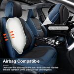 BWTJF 5PC Leather Car Seat Covers Set Navy Black Universal Airbag - Image 5