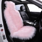 Soft Pink Faux Sheepskin Car Seat Cover | Universal Fit Plush Wool Cushion - Image 2