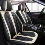 Infiniti QX60 Leather Seat Covers Full Set 2014-2022 Luxury Protection Black Beige - Image 2