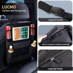 LUCMO Car Backseat Organizer with Tablet Holder 9 Pockets Black - Image 2