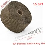BSTFLEX 2" x 16.5' Titanium Exhaust Heat Wrap Tape Kit Motorcycle - Image 2
