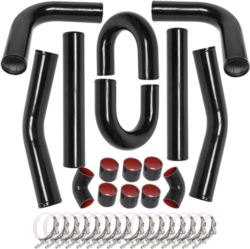 8Pcs 3 Inch Universal Aluminum Turbo Intercooler Piping kit 475mm 8Pcs 3 Inch Universal Aluminum Turbo Intercooler Piping kit 475mm DIY Custom Tubing Pipe Straight & U-Bend Kit (3 Inch)
