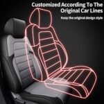 Premium Leather Honda CRV Seat Covers 2017-2022 Full Set Black Gray Custom Fit - Image 5
