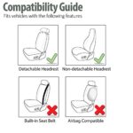 FH Group Universal Black Cloth Front Bucket Seat Cover Washable - Image 4