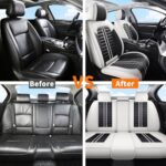 Premium Leather Car Seat Covers Full Set Waterproof Black White SUV - Image 9