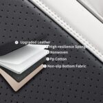 Premium Leather Car Seat Covers Full Set Waterproof Black White SUV - Image 8