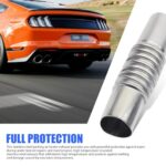 Crynod 5.1In Universal Exhaust Pipe Connector with Clamps Silver Straight Heavy Duty Metal Flexible Corrugated for Car Diesel Boat - Image 5
