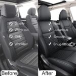 Nissan Rogue Seat Covers 2014-2020 Custom Fit Full Set Black Leather Interior - Image 3