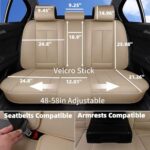 Waterproof Leather Car Seat Covers Full Set Beige Universal Fit - Image 4