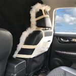 Soft Pink Faux Sheepskin Car Seat Cover | Universal Fit Plush Wool Cushion - Image 6